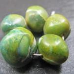 Set of 5 Handmade Clay Bead..