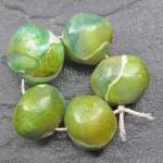 Set of 5 Handmade Clay Bead..