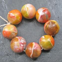 Listing ToolsEdit Renew PromoteCopy Deactivate Delete Stats Set of 8 Handmade Clay Round Beads Orange Yellow Olive Chestnut Faux Glass Gemstone